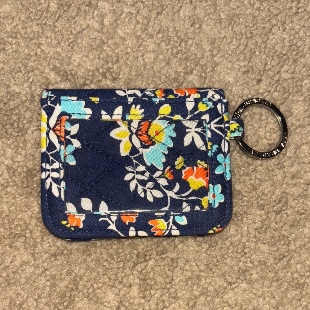Vera Bradley Navy Floral Keychain Wallet